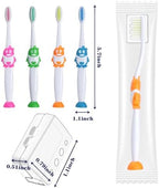100 Pack Kids Toothbrush Soft Bristles Toddler Cute Toothbrush Bulk with Suction Cup, Includes Travel Covers, Individually Wrapped Toothbrushes for Kid Home School Daycare Camp (Penguin)