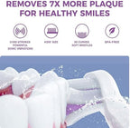Vekkia Sonic Rechargeable Kids Electric Toothbrush, 3 Modes with Memory, Fun & Easy Cleaning, 24000 Strokes, IPX7 Waterproof, 2-Min Timer for Age 5+, 4 Soft Bristles(Purple)