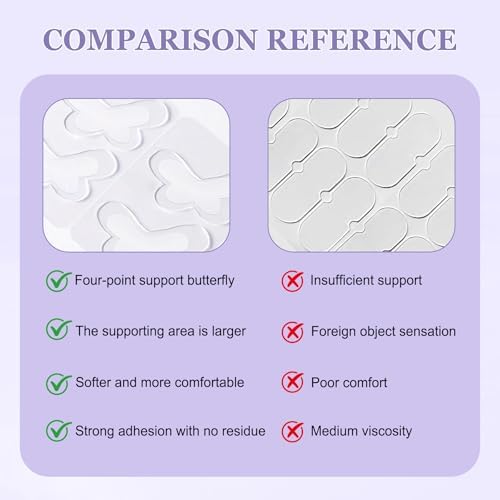 Ear Stickers, 32 pcs Butterfly Shape Ear Shaping Stickers for Concave Ears, Strong Support Ear Correction Kit Say Goodbye to Flat Ears for Natural Ear Contours Ear Lobe Support Patches (Clear)