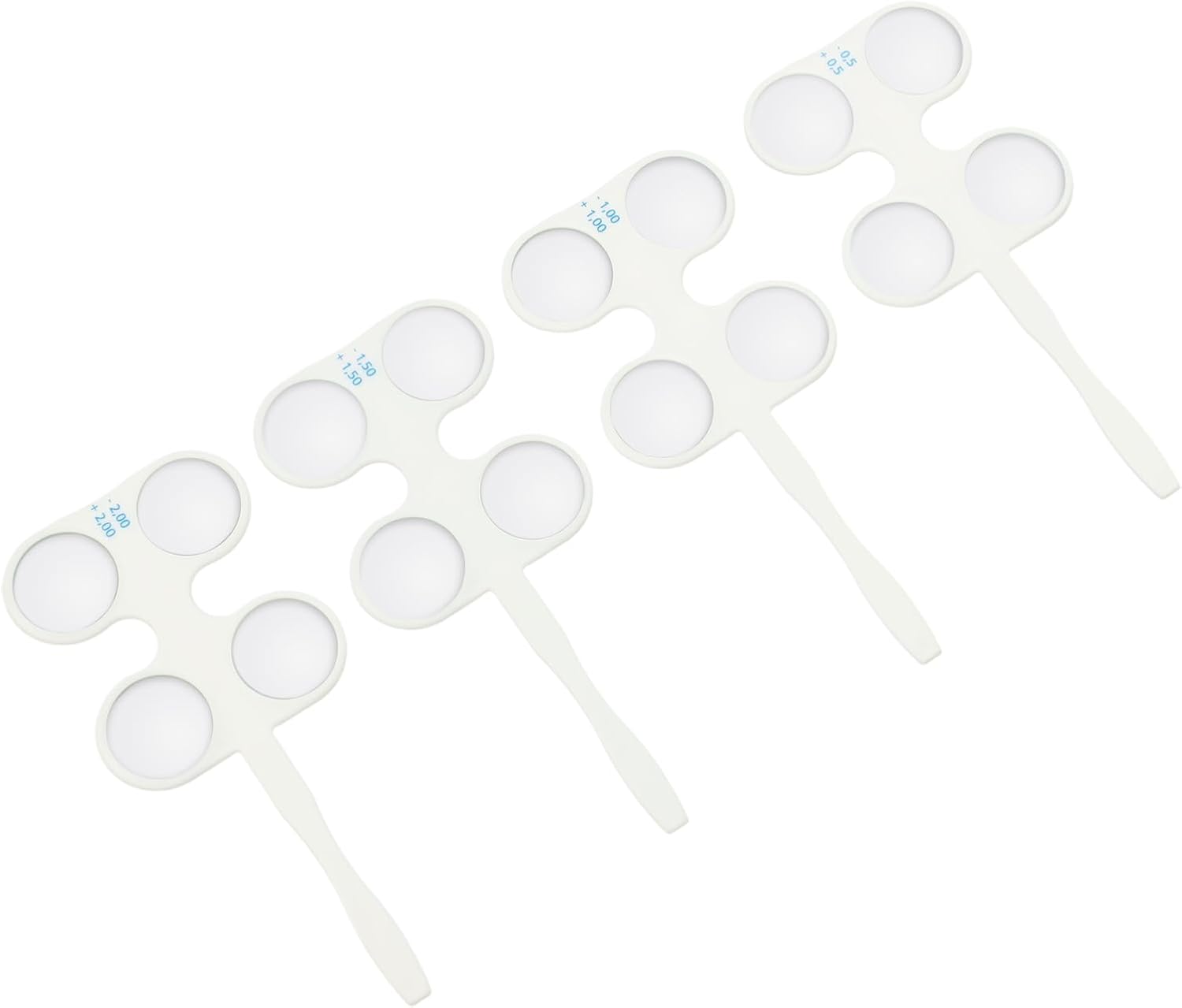 4 Units Optical Flipper Optometry Plastic Flip Trial Lens Confirmation Ophthalmic Flipper Optical Instruments, 4pcs/Set (±0.50, ±1.00, ±1.50, ±2.00)