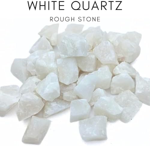 1 LB White Quartz - Natural Raw Stones for Tumbling, Cabbing, Fountain Rocks, Decoration, Polishing, Wire Wrapping, Wicca & Reiki, Gemstone, 1 Inch+ Size, 2000+ Carat