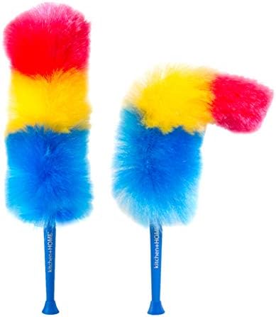Kitchen + Home 23” inch Rainbow Static Duster - Electrostatic Feather Duster Attracts dust Like a Magnet!
