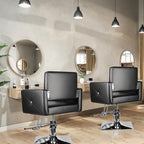 Heavy Duty Hydraulic Salon Chair - Black, Height Adjustable, 360 Swivel, Supports 300LBS - Ideal for Hair Stylists & Barbers