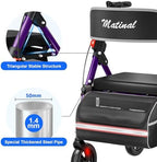 Walkers for Seniors, Rollator Walker with Seat, Walkers for Seniors with seat, 350 lb Capacity,with 8'' Big Wheels, Rolling Walker (Purple)