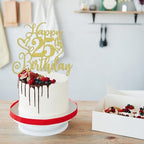Happy 25th Birthday Cake Topper Gold Glitter Hello 25th Birthday 25 Anniversary/birthday party decoration gift plugin (25)