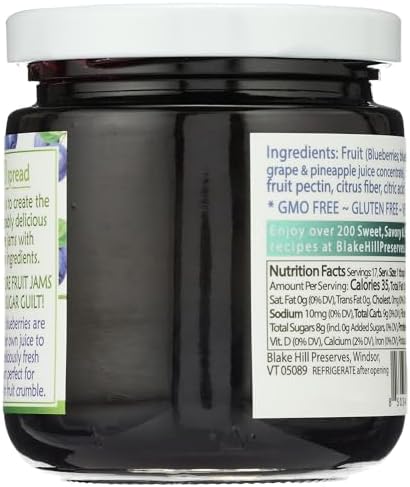 Blake Hill Preserves, Jam Naked Blueberry, 10.4 Ounce