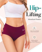 Women's Period Underwear Heavy Flow, High Absorbency Cotton Panties LeakProof Postpartum Menstrual Briefs Women Teens