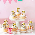 40Pcs Edible Lion Cupcake Toppers Wafer Paper Safari Animal Theme Cake Toppers Decoration for Lion Drink Topper Baby Shower Birthday Animal Theme Party Cake Decorations Supplies