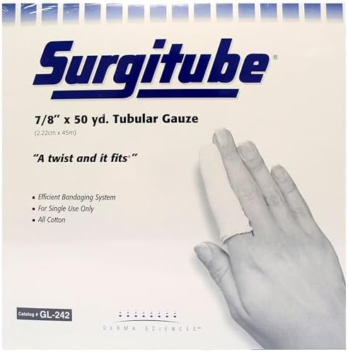 Surgitube Tubular Gauze, Size 2P – 7/8" x 50 yd, Closer Knit, Designed for Use Without Applicator – Part # GL242