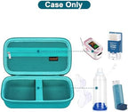 Canboc Carrying Case for Asthma Inhaler, Handheld Spacer for Adults, Mask, Inhaler Spacer Bag with Removable Shoulder Strap, Mesh Pocket fit Medicine or Essentials, Turquoise (Case Only)