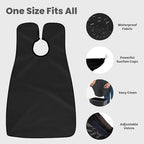 Beard Bib Apron for Men, Shaving and Trimming Hair Catcher, Black