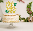 Gold Glitter A Wild One is on the Way Cake Topper, Safari Jungle Animal Themed Baby's 1st Birthday Baby Shower Gender Reveal Party Decorations Supplies