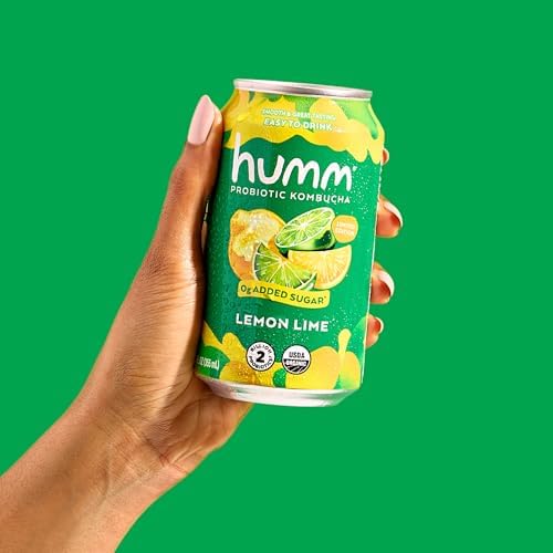 Humm Kombucha Lemon Lime, Organic, Vegan & GMO Free (12 Pack)