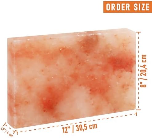 Premium 12x8x1.5 Inch Himalayan Salt Tiles (Plate) for BBQ & Grilling – Natural Salt Block with Tray and Box for Easy Storage, Ideal for Outdoor Cooking, Searing, and Flavor Infusion 11 Lbs