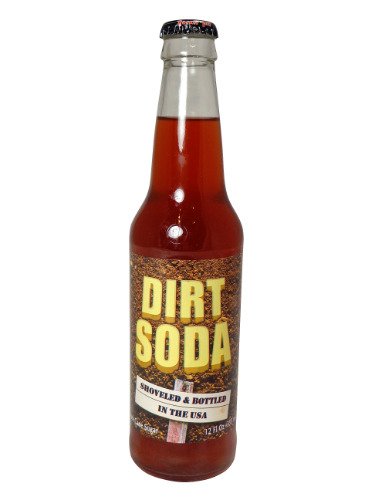 Rocket Fizz Dirt Soda Flavor | Cane Sugar | Craft Soda Pop Drinks | 12 oz in Glass Bottle (Single Bottle)