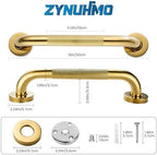 Grab Bars for Shower, Zynuhmo 2 Pack 12 Inch Anti Slip Stainless Steel Bathroom Safety Shower Grab Bar Handrails for Handicap Injury Pregnant Senior Assist Shower Handles(Titanium Gold, 1" Diameter)