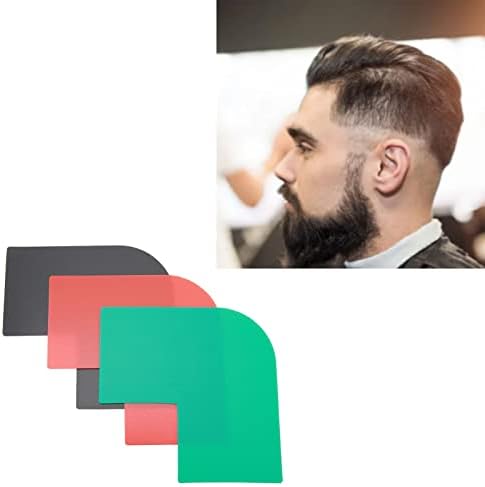 FILFEEL Beard Shaping Template, 3pcs Mustache Sideburns Guide Styling Tool for Jaw Cheek Neck Line, with Plastic Material for Home Hair Salon Travel