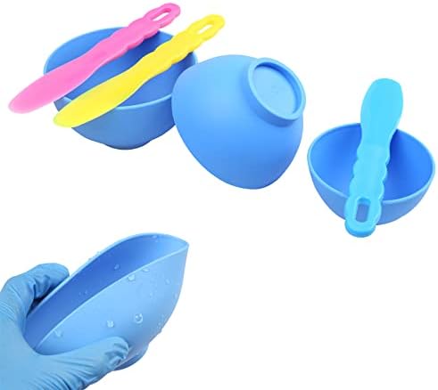 Dental Lab Mixing Bowl Rubber Flexible Plastic Spatula for Alginate Impression Plaster Materials(6Pcs)