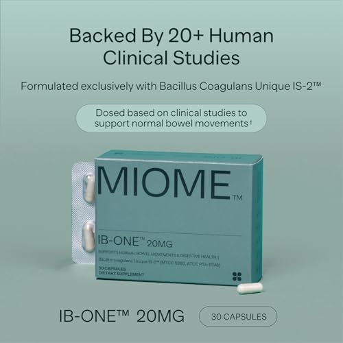 IB-ONE Probiotic - Clinically Studied Bacillus Coagulans Unique is-2 Constipation & Bowel Movement Supplement - Low FODMAP, Gluten Free & 3rd Party Verified - 30 Capsules
