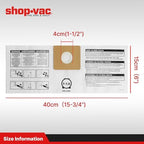 Shop-Vac 9066733 Disposable Filter Bags, Fits 1-1.5 Gallon Tanks, Dry Pick Up Only, White, (3-Pack)