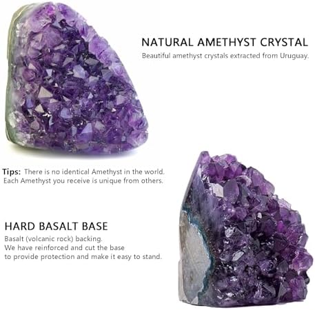 Amethyst Cluster Quartz Crystal Rock Raw Stone Purple Crystals Geode Healing Crystals 0-0.5LB