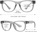 Eyekepper 6 Pack Metalless Reading Glasses with Screwless Spring Hinges Large Frame Readers for Men