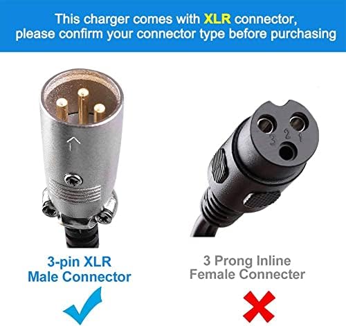 3 Wire 3-Pin XLR Charging Port Cable for E-Bike, E-Scooter, Mobility, Wheelchair, Drive Medical XLR Female Jack Connector Adapter Currie BA-071-7 XLR Cable with Waterproof Cover