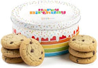 Happy Birthday Sugar Free Cookies Gift Basket Chocolate Chip Cookie Tin | Individually Wrapped Treats | Food Gift for Men Women Kids