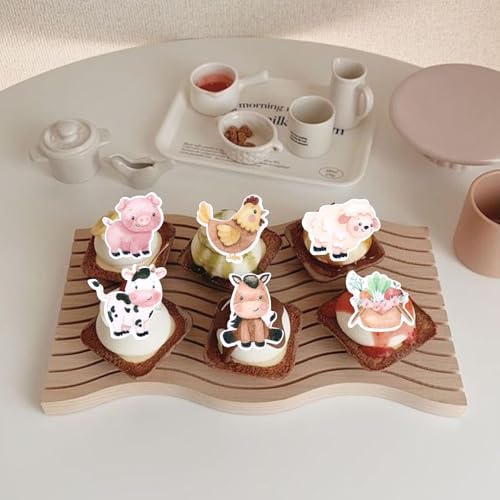 60 PCS Edible Farm Animal Cupcake Toppers Farm Animal Cake Decorations Farm Animals Cupcake Picks Edible Farm Birthday Party Decorations for Farm Animal Theme Baby Shower Birthday Party Supplies