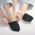 Toe Toppers No Show Liner Half Socks for Women Seamless Grip Non Slip Hidden Toe Covers for Mules 4/8 Pairs