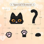 Black Cat Cake Topper, Cat Birthday Cake Decor, Black Glitter Kitten Baby Shower Cake Topper for Girl, Pet Themed Birthday/Adoption DayParty Decoration