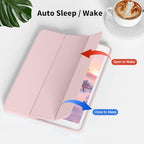 Case for iPad Air 3 (10.5-Inch 2019, 3rd Generation) with Pencil Holder, Slim Tablet Cover with Soft TPU Back, Auto Wake/Sleep for iPad 10.5 Inch Air 3 (Pink)