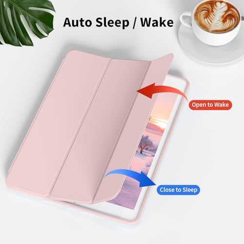 Case for iPad Air 3 (10.5-Inch 2019, 3rd Generation) with Pencil Holder, Slim Tablet Cover with Soft TPU Back, Auto Wake/Sleep for iPad 10.5 Inch Air 3 (Pink)