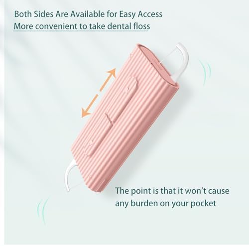 Dental Floss Picks,Handly Floss Dispenser Portable Case 4 Box,Perfect Oral Care Tools for Organizer Floss,Toothpicks Sticks Case Slap Size 40 Count for Travel Teeth Cleaning