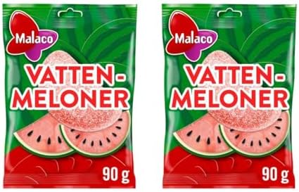 Vattenmeloner (Watermelon) Swedish Gummy Candy by MalacoSE (2 pack)