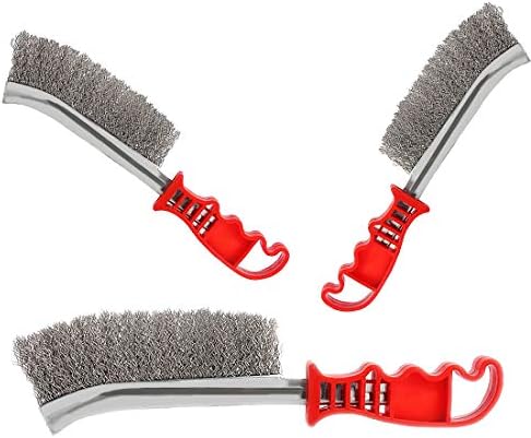 3pcs Wire Scratch Brushes Set Carbon Steel and Stainless Steel Wire Brush for Automotive, Cleaning Welding Slag and Rust