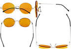 Eyekepper Frameless Blue Light Blocking Glasses with Orange Tinted Lens for Sleeping - Round Rimless Computer Reading Glasses Men Women Silver +1.50