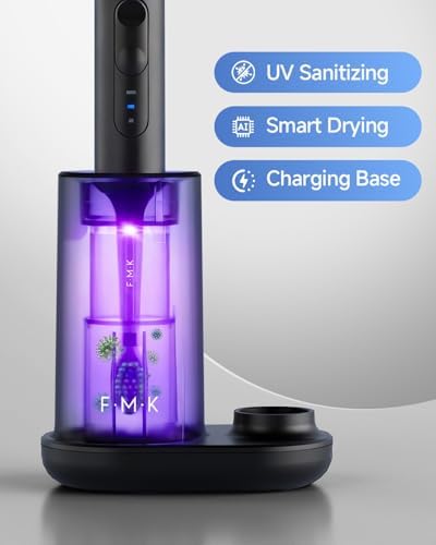 Electric Toothbrush for Adults with UV Cleaning, Drying Holder, Pressure Sensor, Smart Timer, Adult Electric Toothbrush Rechargeable Battery, 8 Replacement Brush Heads
