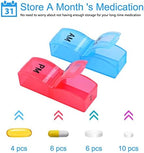 GREENCYCLE Monthly Pill Organizer 2 Times a Day, 30 Days Pill Box AM PM, 4 Week Pill Cases, One Month Pill Medicine Container Small Separate Compartments to Hold Vitamins, Fish Oil, Supplements