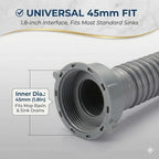 Stainless Steel Sink Drain Strainer Assembly with Flexible Hose - Salon Shampoo Bowl Drain Kit with Deep Hair Catcher Basket & Stopper - Fits 3.1" to 3.5" Sink Openings