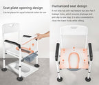 Multifunctional Toilet and Bath Chair,Height Adjustable,Comfortable and Non-Slip Bathroom Chair Commode Chair for Bedside Bathroom,for Elderly Disabled A