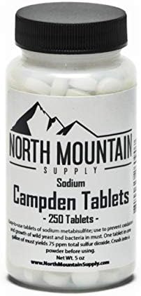 North Mountain Supply Campden Tablets (Sodium Metabisulfite) - 250 Tablets - 5 Ounce Jar