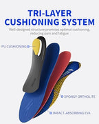 WalkHero Plantar Fasciitis Relief Inserts for Men Women - Arch Support Insoles - Full Length Orthotic Insoles for Foot Pain Arch Pain,Reduces Over-Pronation Mens 9-9.5 | Womens 11-11.5