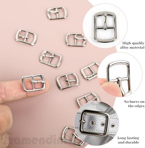 Framendino, 20 Pack Metal Single Prong Pin Shoes Buckles Roller Buckle Hardware Pin Buckle for Shoes Bag Leather Belt