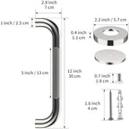 12 Inch Stainless Steel Chrome Shower Grab Bar, ZUEXT Bathroom Balance Bar, Safety Hand Rail Support, Handicap Elderly Injury Senior Bath Assist Handle
