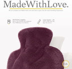 Hot Water Bottle - with Soft Premium Fleece Cover - Plum, 2L - Heating Pad for Menstrual Cramps and Period Comfort - Bed Foot Warmer - Hot & Cold Compress for Back, Stomach, Neck Pain Relief