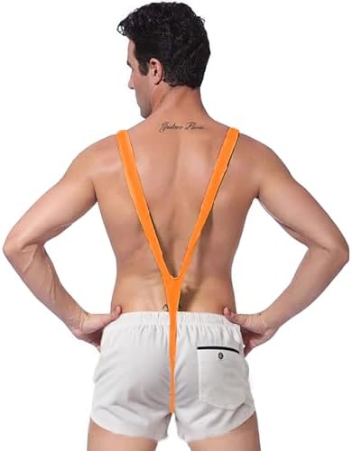 HiSexy Men Mankini Swimsuit V Sling Bathing Suit Sexy Lingerie Singlet Borat Style Bodysuit Halloween Costume