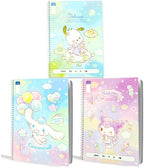 SANRIO Spiral Notebook Set - Bundle with 3 Journals Featuring Cinnamoroll, Pochacco, Kuromi Plus Stickers School Supplies for Girls, Kids