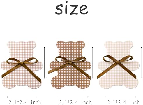24pcs Teddy Bear Cupcake Decorations with Bows We Can Bearly Wait Cupcake Toppers Neutral Boho Bear Baby Shower Cake Decor for Teddy Bear Birthday Party Supplies