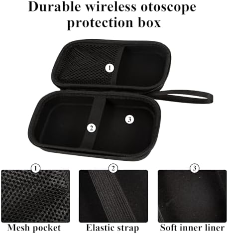 Hard Carrying Case compatible with ScopeAround Wireless Otoscope，Dual View Ear Camera Storage Case for Travel-Black
